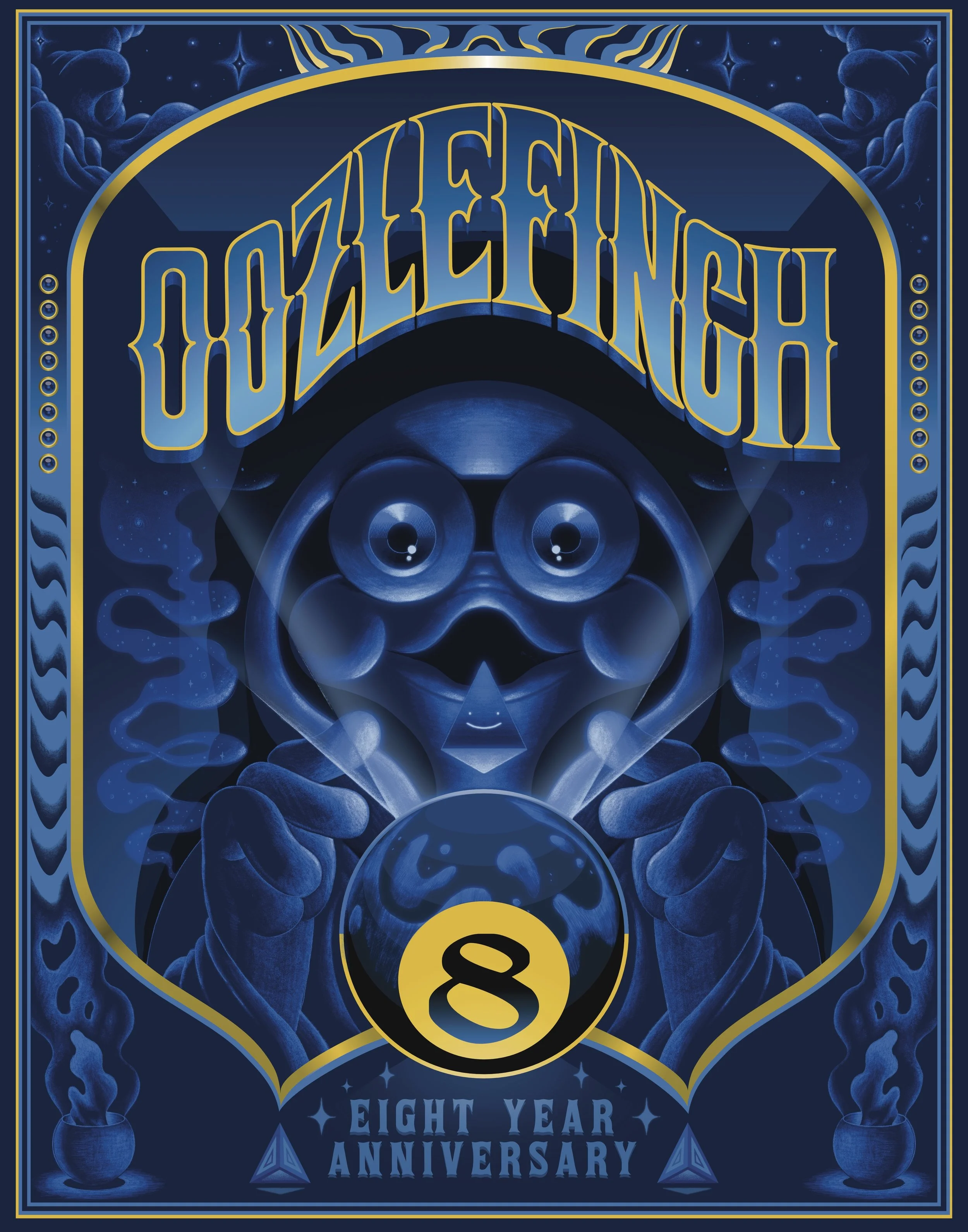 Oozlefinch 8th Anniversary Poster — Stachesquatch Design